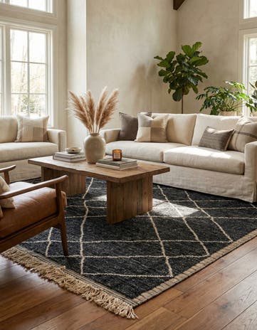 6' 3 x 8' 10 Hand Knotted Moroccan Wool Rug