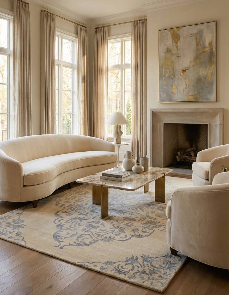 Detail image of 8' 10 x 12' 10  Hand Knotted Darya Rug