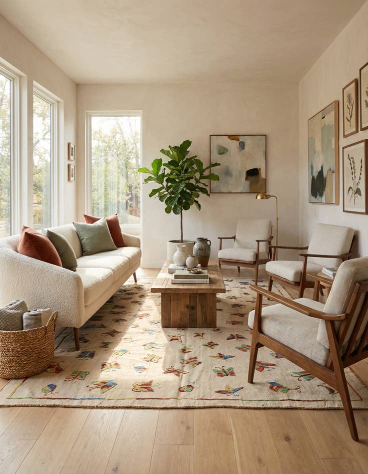 Detail image of 5' 6 x 7' 10  Hand Woven Kilim Modern Wool Rug