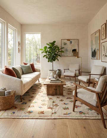 5' 6 x 7' 10 Hand Woven Kilim Modern Wool Rug