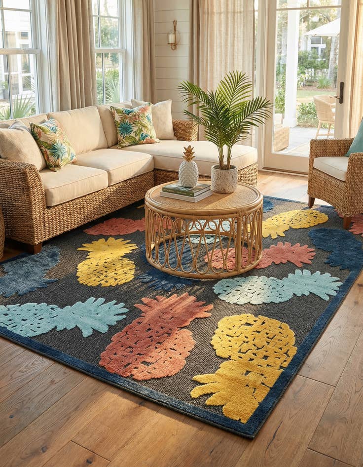 Detail image of 6' x 9'  Washable Belize Indoor / Outdoor Rug