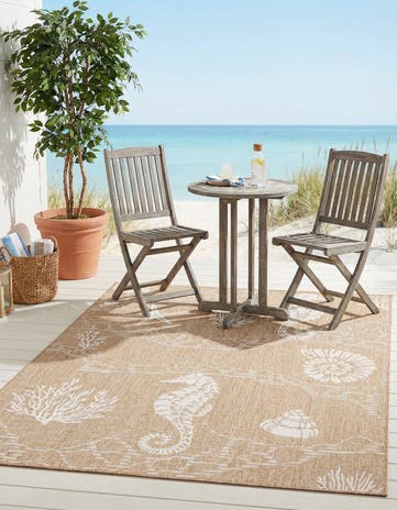 5' 3 x 8' Easy-Clean Coastal Indoor / Outdoor Rug