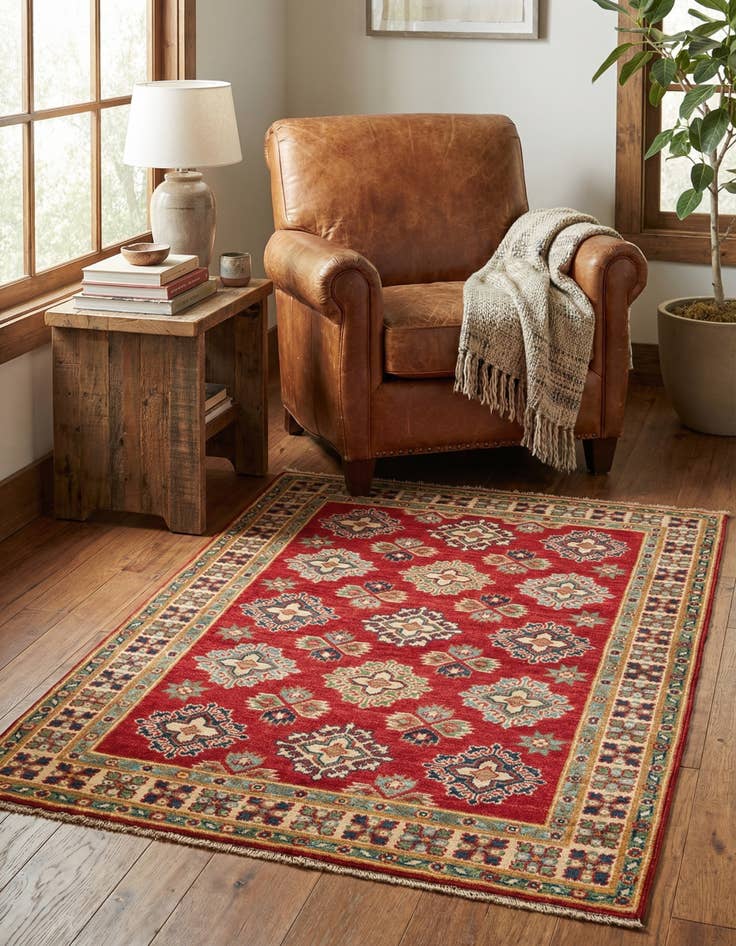 Detail image of 3' 3 x 4' 9  Hand Knotted Kazak Rug