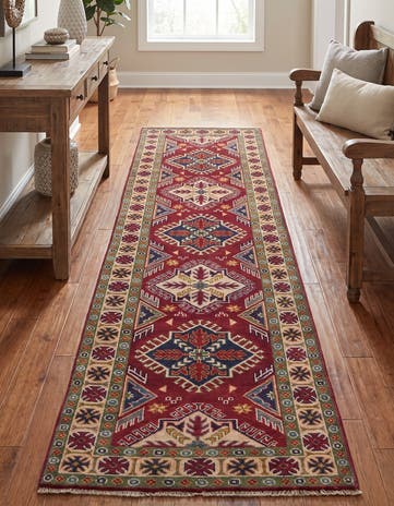 2' 7 x 9' 11 Hand Knotted Kazak Runner Rug