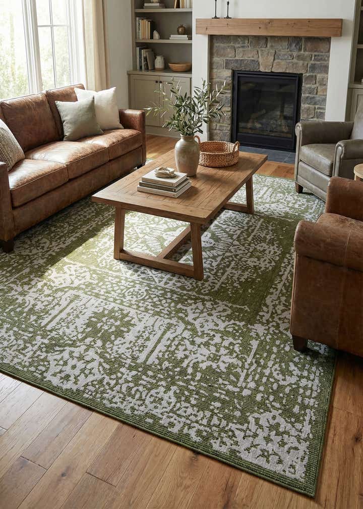 10' x 13' Easy-Clean Traditional Indoor / Outdoor Rug