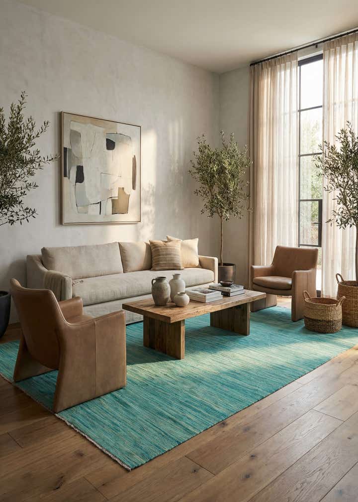 6' x 9' 2 Hand Woven Kilim Modern Wool Rug