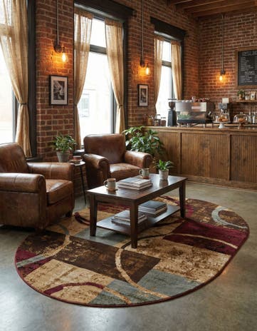 7' 10 x 10' Coffee Shop Oval Rug