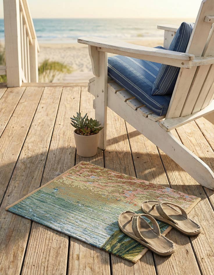 Detail image of  1' 4 x 1' 4  Washable Coastal Indoor / Outdoor Sample Rug