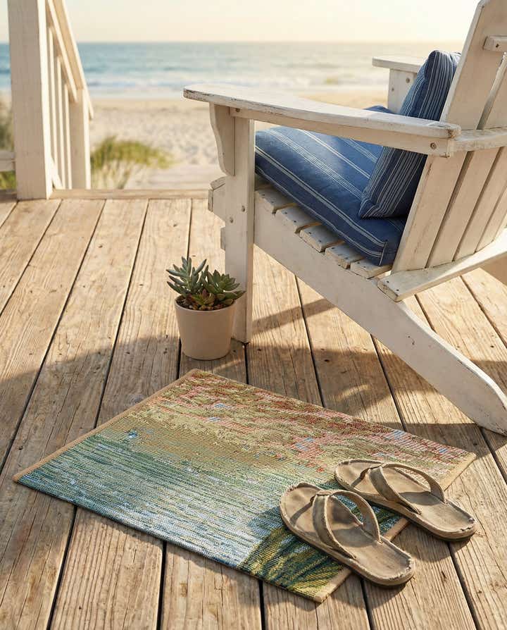 1' 4 x 1' 4 Easy-Clean Coastal Indoor / Outdoor Sample Rug