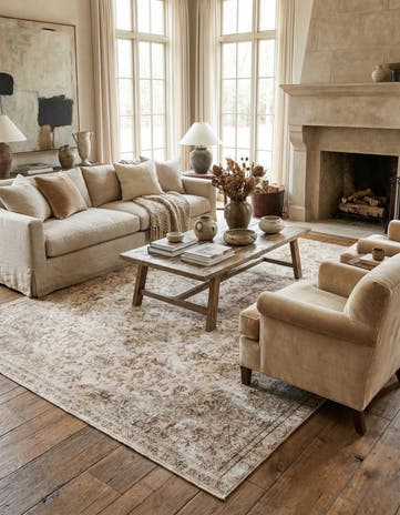 6' 7 x 9' 9 Hand Knotted Ultra Vintage Persian Wool Rug