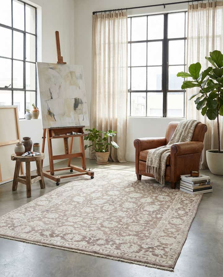 5' 5 x 8' Hand Knotted Peshawar Ziegler Rug