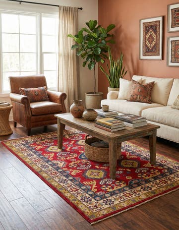 4' x 6' Hand Knotted Kazak Rug