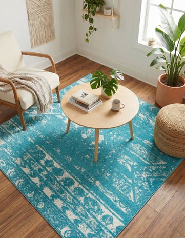 Turquoise Lennon Square Rug