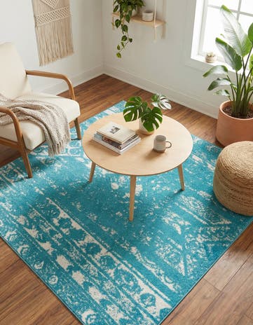 Turquoise Lennon Square Rug