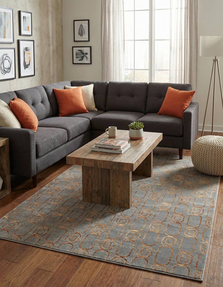 Detail image of  5' 3 x 8' Vogue Geo Rug