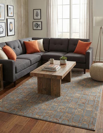 Gray and Gold Vogue Geo Rug