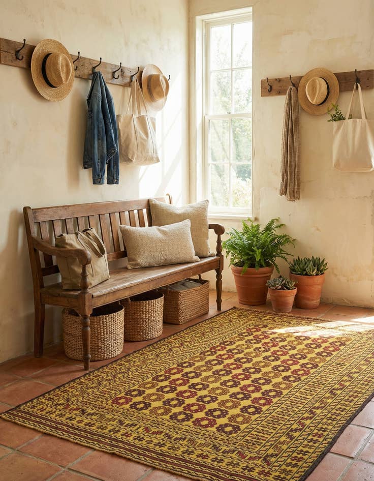 Detail image of 4' x 6' 5  Hand Woven Kilim Afghan Wool Rug