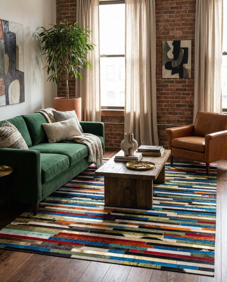 Detail image of 5' 1 x 7' 11 Cowhide - Patchwork Rug