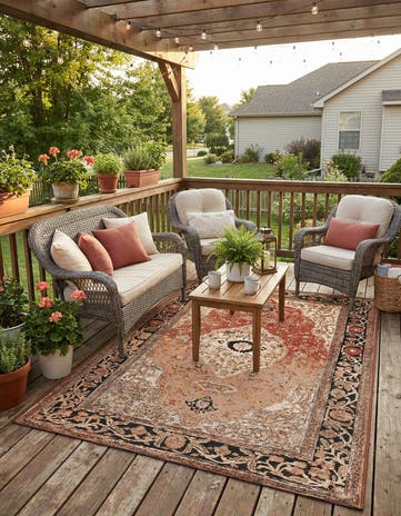 4' x 6' Easy-Clean Traditional Indoor / Outdoor Rug