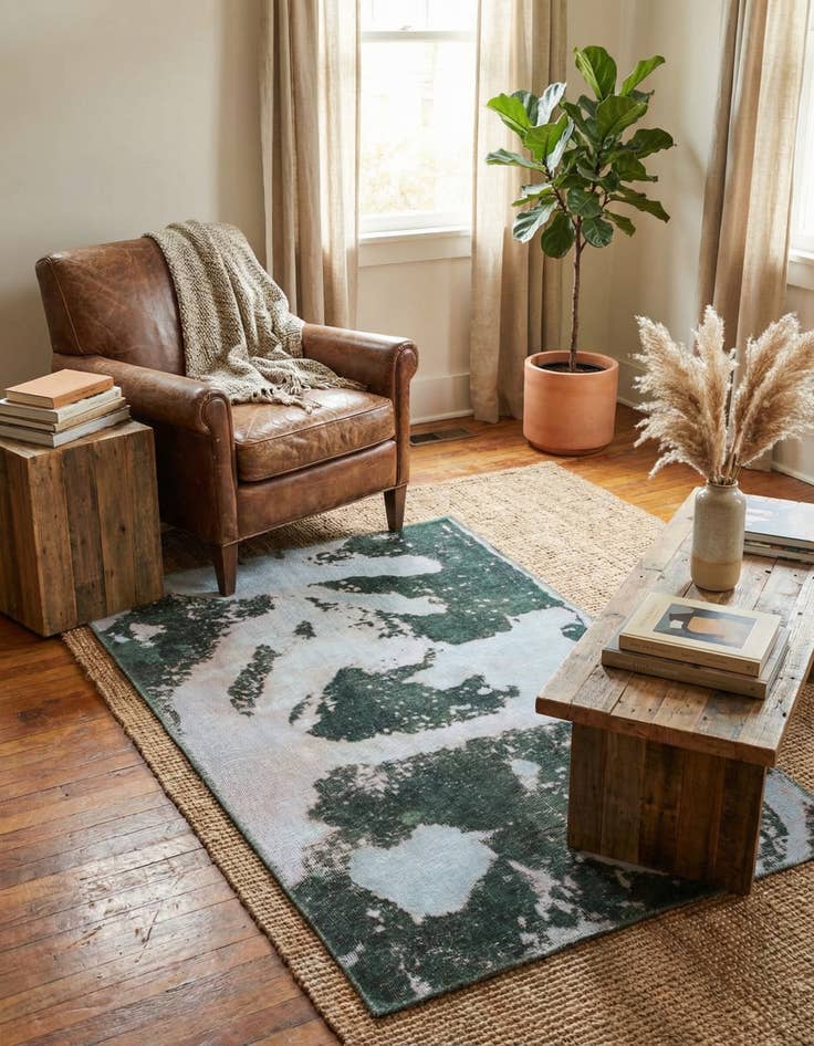 Detail image of 3' 4 x 5'  Hand Knotted Ultra Vintage Persian Wool Rug