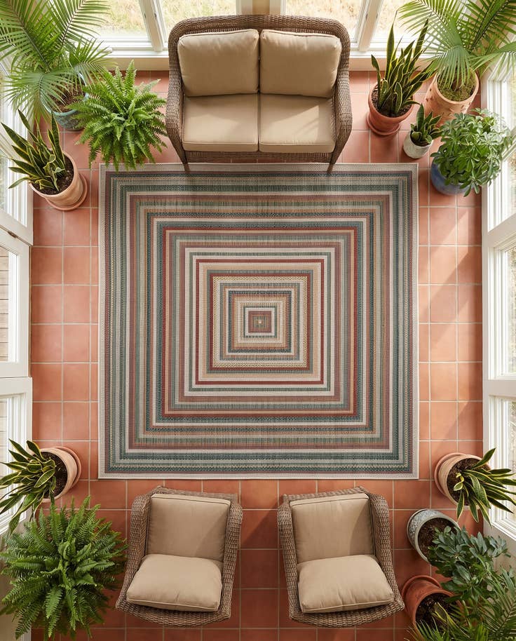 Detail image of 6' x 6' Easy-Clean Baja Indoor / Outdoor Square Rug