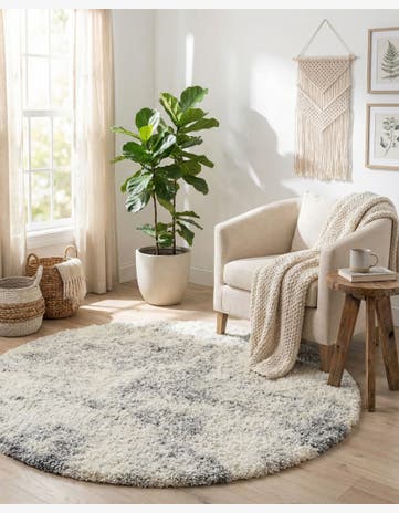 Pebble Gray Soft Touch Shag Round Rug