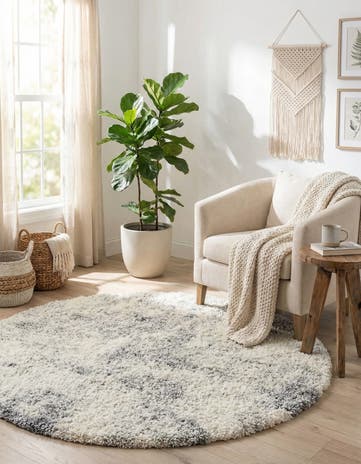 5' 3 x 5' 3 Soft Touch Shag Round Rug