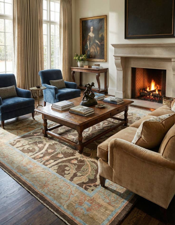 Detail image of 9' 7 x 15' 2  Hand Knotted Oushak Wool Rug