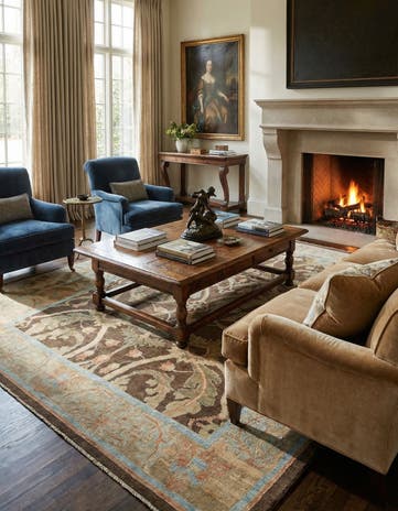 9' 7 x 15' 2 Hand Knotted Oushak Wool Rug