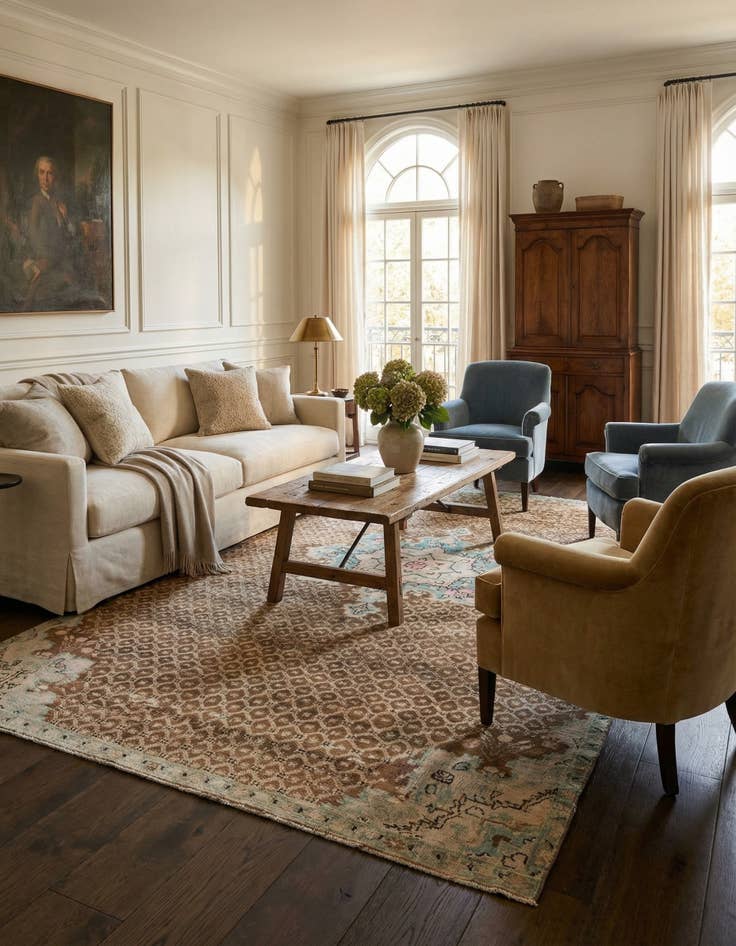 Detail image of 4' x 7' 9  Hand Knotted Ultra Vintage Persian Wool Runner Rug