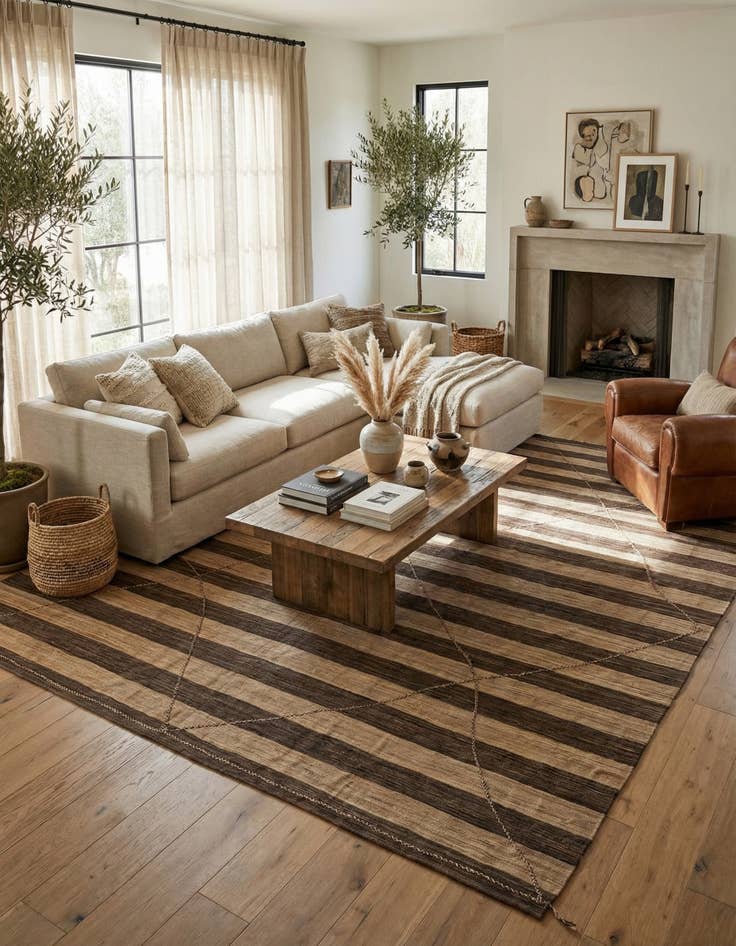 Detail image of 12' 9 x 13' 10  Hand Knotted Moroccan Wool Square Rug