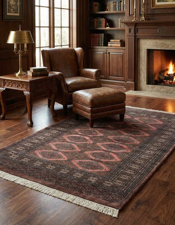 4' 2 x 5' 9 Hand Knotted Bokhara Oriental Wool Rug