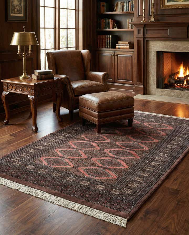 4' 2 x 5' 9 Hand Knotted Bokhara Oriental Wool Rug