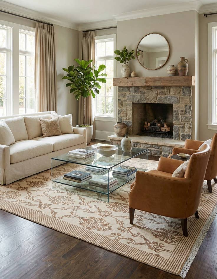 Detail image of 6' 8 x 10'  Hand Knotted Darya Wool Rug