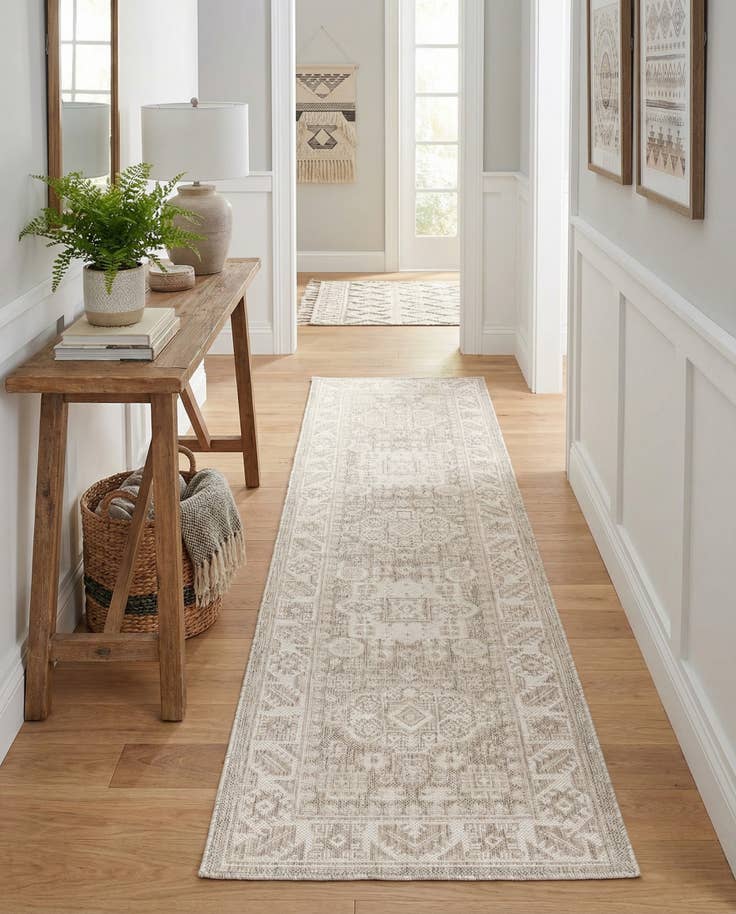 Detail image of 2' x 8' Easy-Clean Aztec Indoor / Outdoor Runner Rug