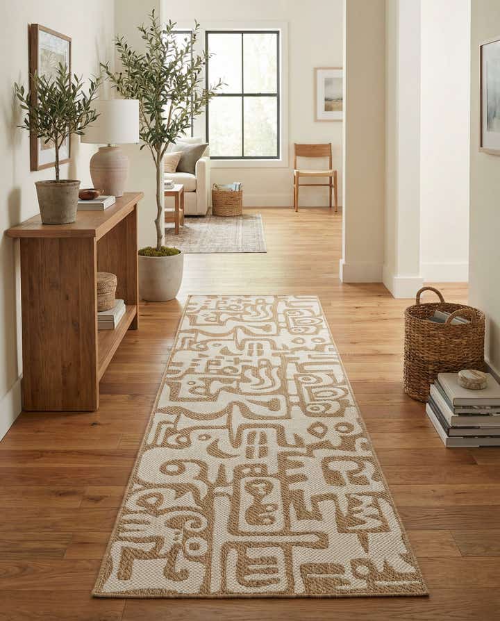 2' 7 x 12' Easy-Clean Modern Indoor / Outdoor Runner Rug