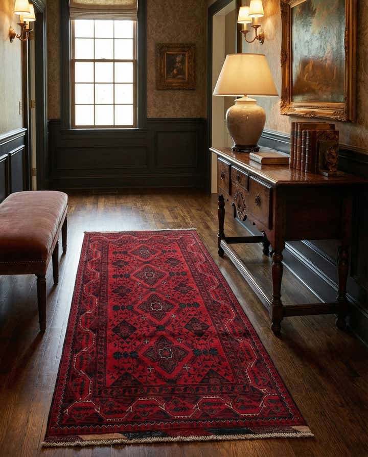 2' 9 x 6' 7 Hand Knotted Khal Mohammadi Wool Runner Rug