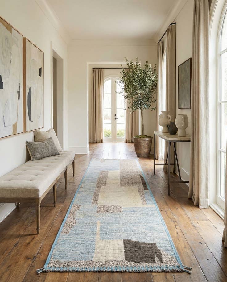 Detail image of 3' 3 x 10' 3 Hand Knotted Beni Marok Rug