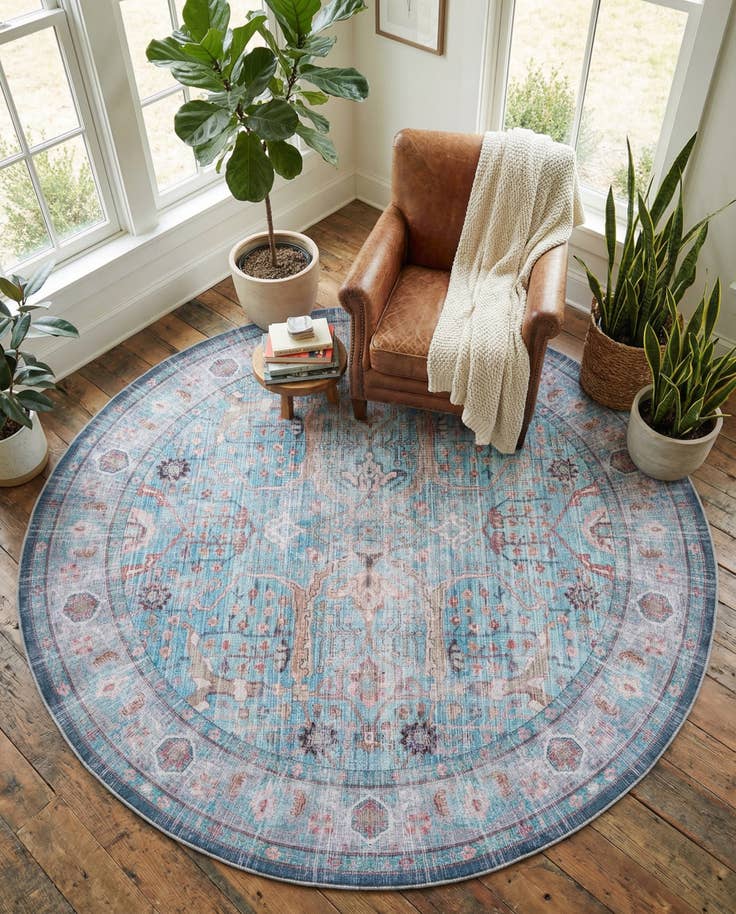 Detailansicht von 320cm x 320cm Waschbar Maahru Rund Teppich
