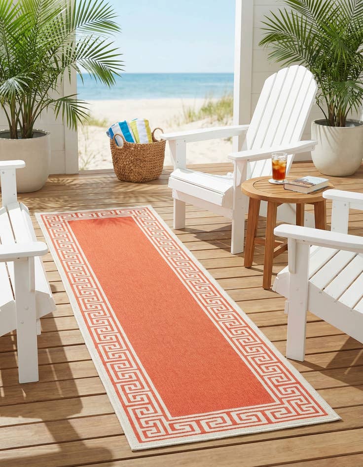 Detail image of 2' x 8'  Washable Coastal Indoor / Outdoor Runner Rug