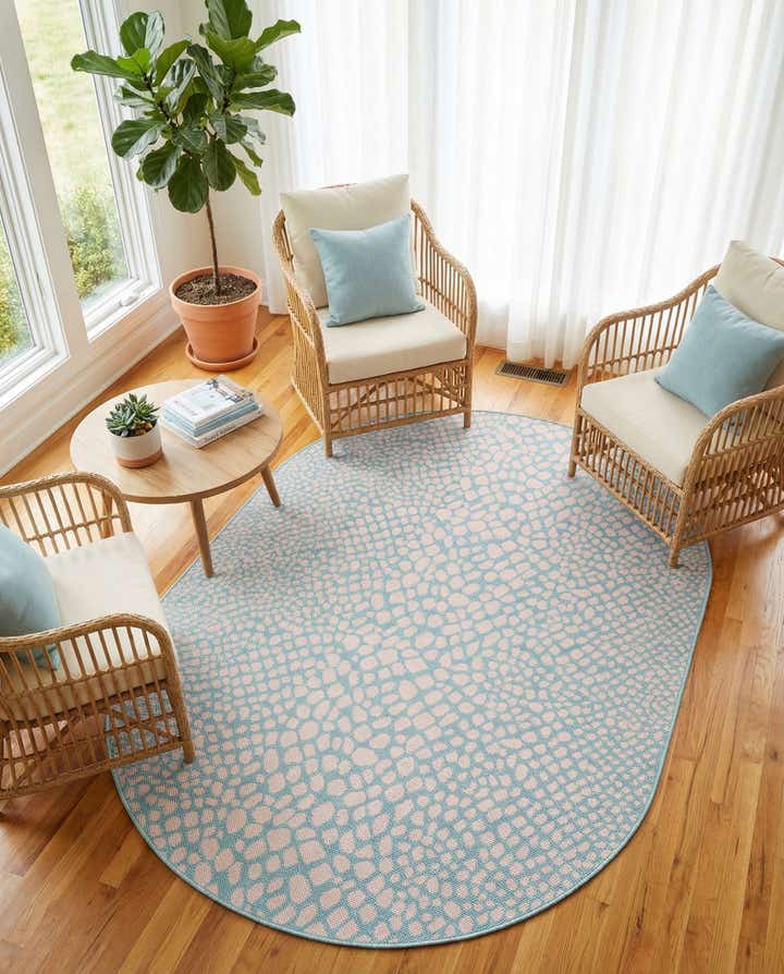 5' 3 x 8' Easy-Clean Jill Zarin Cape Town Indoor / Outdoor Oval Rug