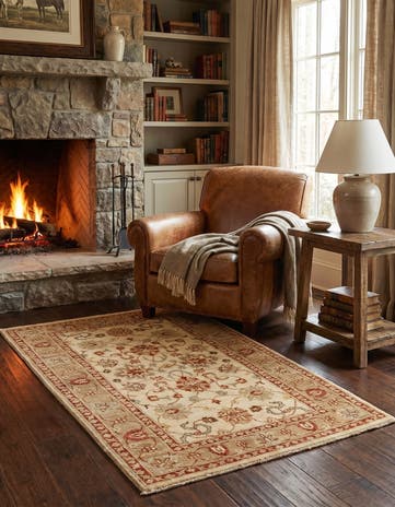 2' 11 x 4' 11 Hand Knotted Peshawar Ziegler Rug