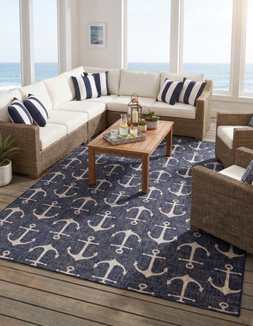 10' x 14' Easy-Clean Coastal Indoor / Outdoor Rug