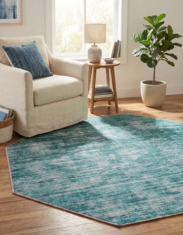 Teal Asha Octagon Rug
