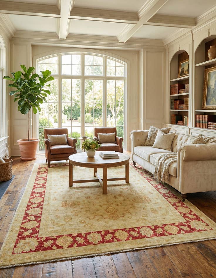 Detail image of 8' 2 x 9' 9  Hand Knotted Peshawar Ziegler Rug