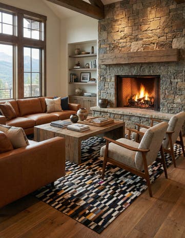 5' 2 x 7' 11 Cowhide - Patchwork Rug