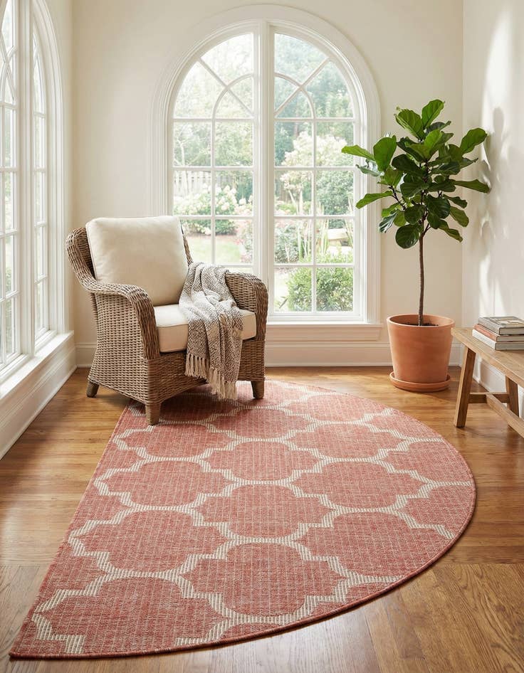 Detail image of 3' x 6'  Washable Trellis Indoor / Outdoor Hearth Rug