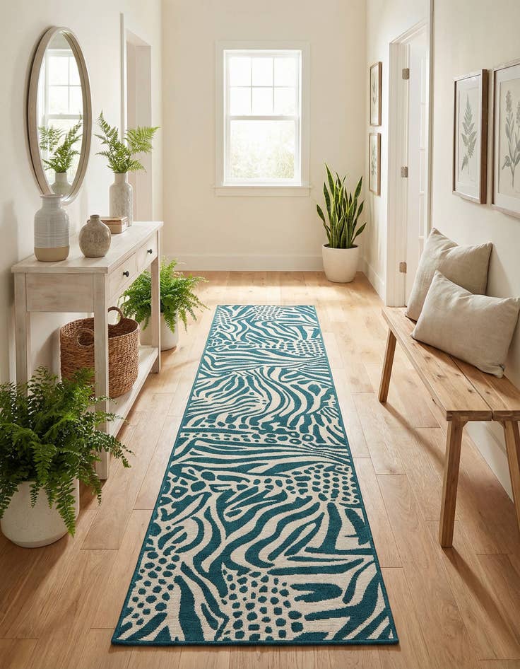 Detail image of 2' 7 x 12'  Washable Safari Indoor / Outdoor Runner Rug