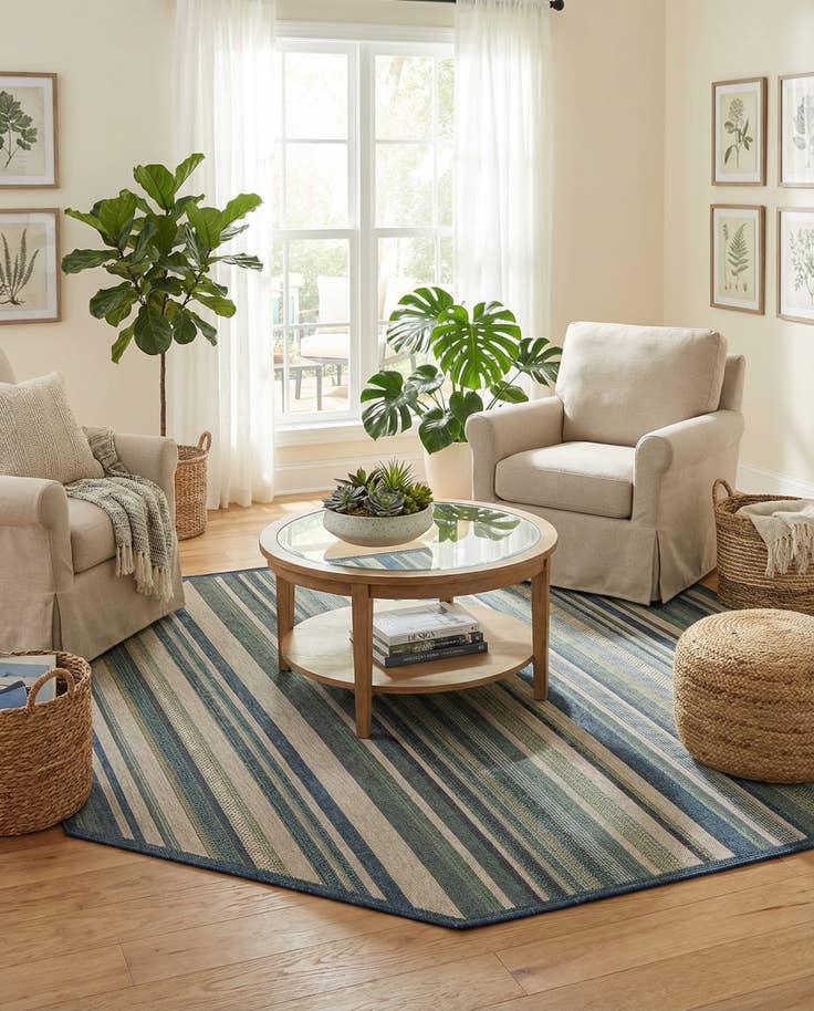 Detail image of 7' 10 x 7' 10 Easy-Clean Baja Indoor / Outdoor Octagon Rug