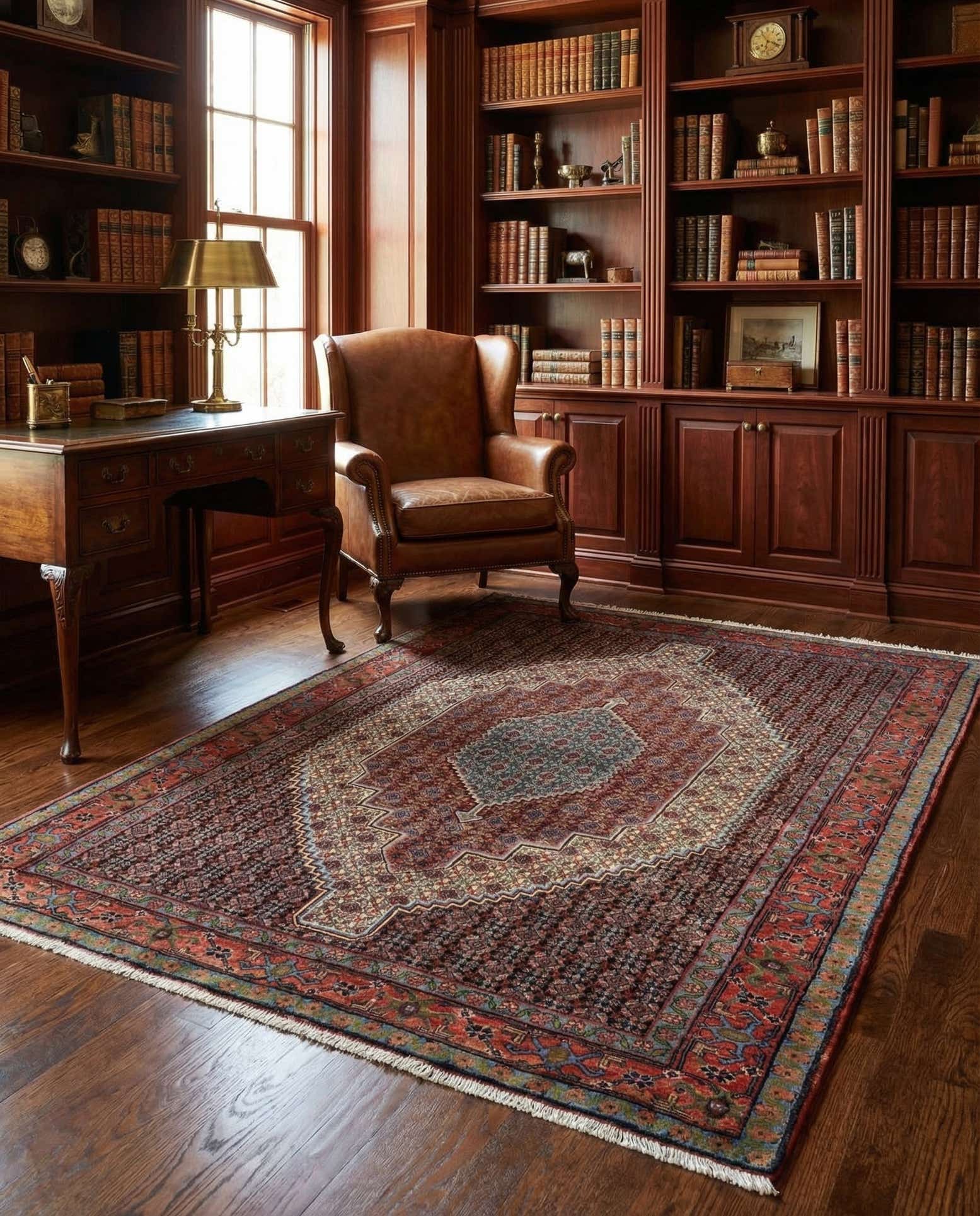 4' 2 x 5' 4 Hand Knotted Birjend Persian Wool Rug